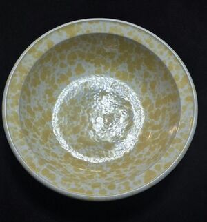 Bennington Potters Vermont Large Yellow Agate Stoneware Serving Bowl 12.5" 1969
